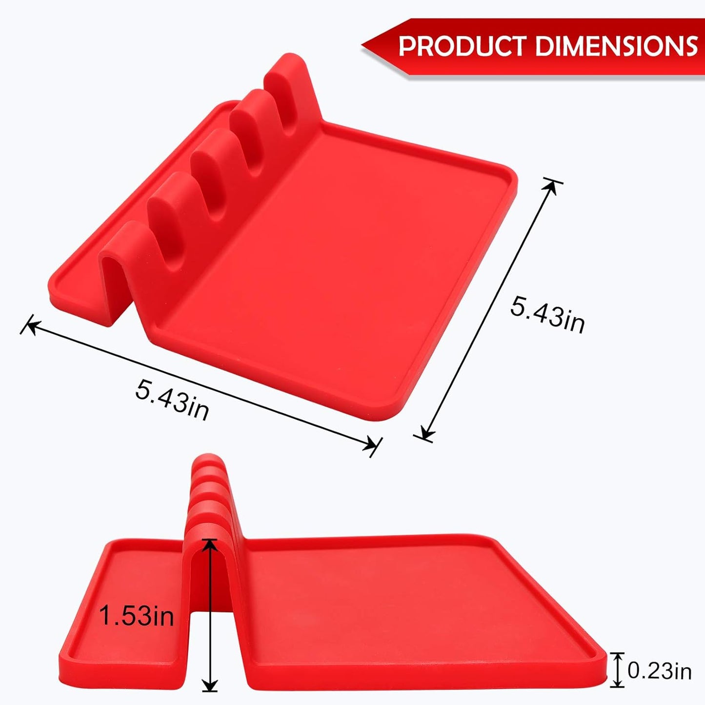 Kitchen Spoon Holder, Silicone Spoon Support, Utensil Support with Drip Pad, for Pot Lid, Spoon, Chopsticks