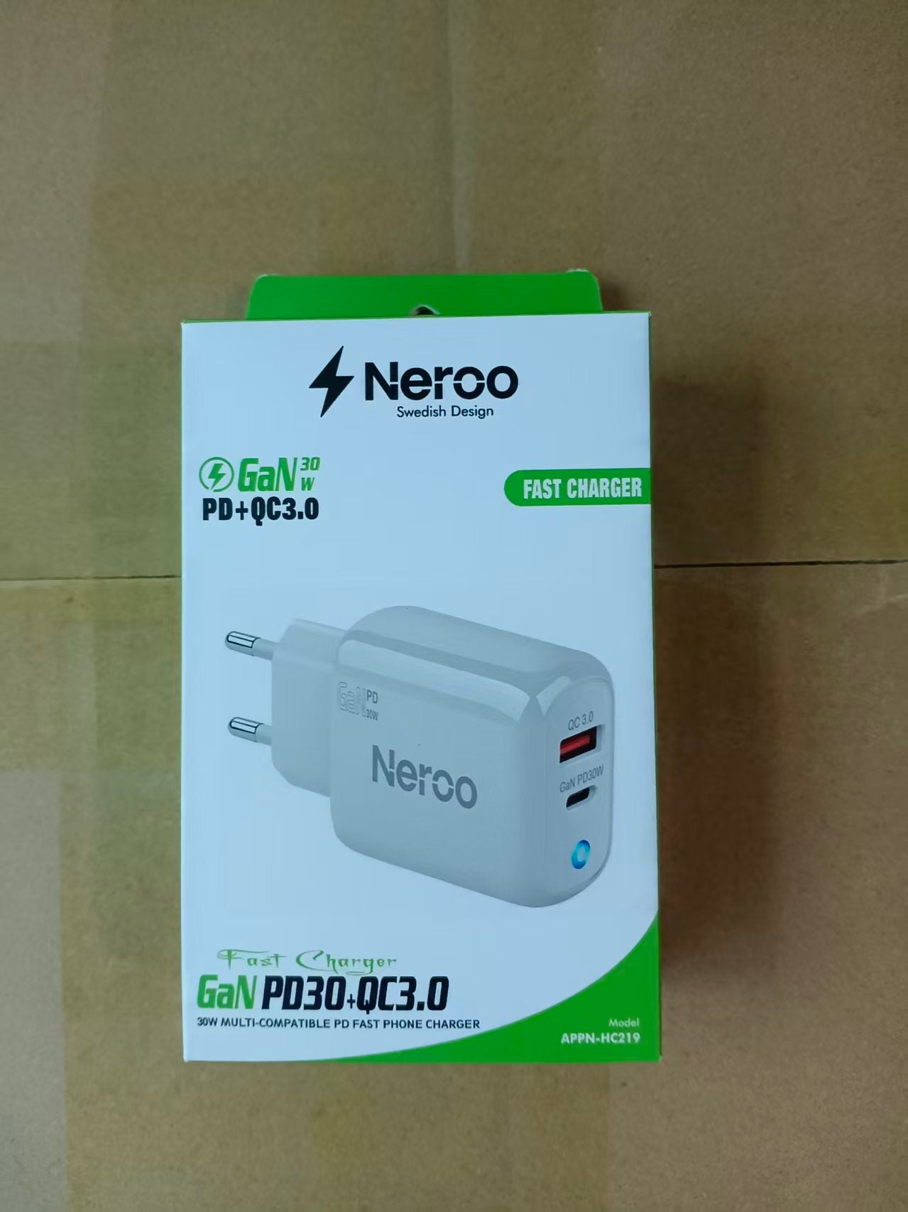 NEROO GaN 30W adapter USB A - USB C (Grossist)
