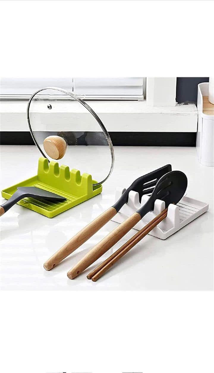 Kitchen Spoon Holder, Silicone Spoon Support, Utensil Support with Drip Pad, for Pot Lid, Spoon, Chopsticks